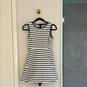 Striped Navy and White Mini Dress